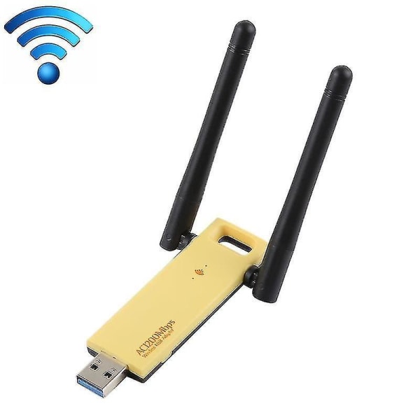 AC1200Mbps 2.4GHz & 5GHz Dual Band USB 3.0 WiFi-adapter Externt nätverkskort med 2