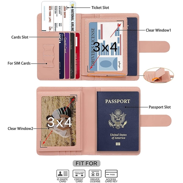 Passport And Vaccine Card Holder,passport Holder With Vaccine Card And Card Slots,cute Passport Cover For Women/men,waterproof Blocking Travel Wa