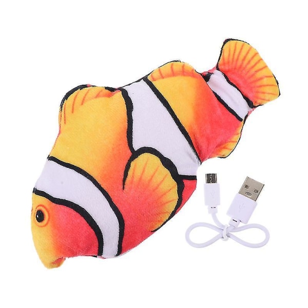 Usb ladesimulering Elektrisk fisk Interaktiv katteleke Barn Morsomt leketøy clown fish