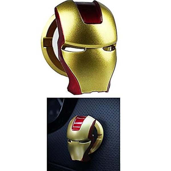 En-knapps startskydd för bil dekorativt cover Gold and red dual color version