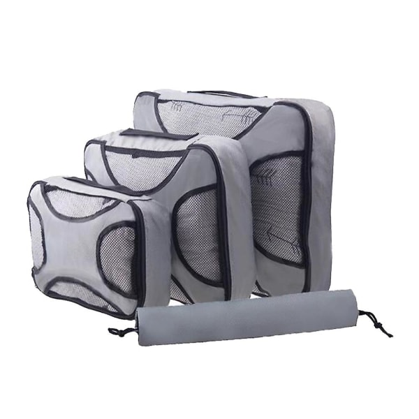 Compression Packing Cubes Bag for Travel Utvidbar pakkeboks gray