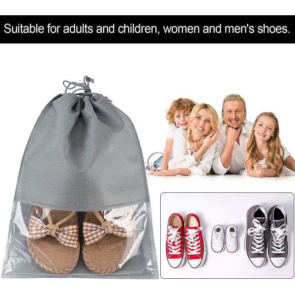 P 12 Pieces Travel Shoe Storage Bag Non-woven Storage Bag Portable Shoes Pouch With Transparent Window For Daily And Travel Use$12 Pieces Travel S