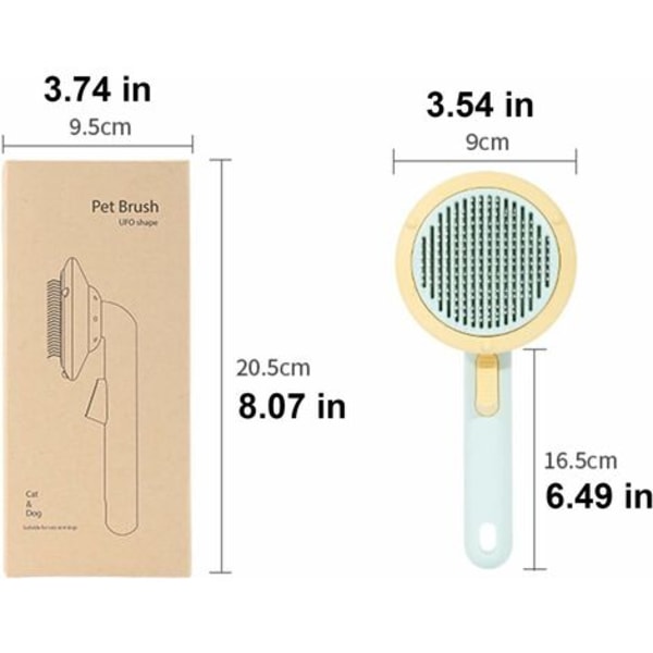 Hunde- og kattebørste, selvrensende dødt hårbørste Effektiv fjernelse af op til 95 % af døde hår, hunde- og katteplejebørste