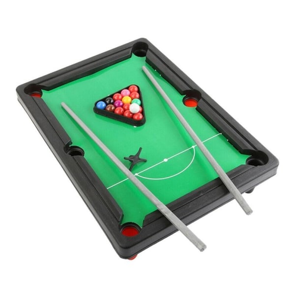 Mini poolbord inkl. trekant, 2 køer og 11 bolde