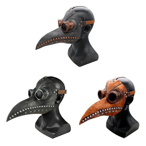 Rutto Doctor Mask, Halloween Bird's Beak Mask Brown