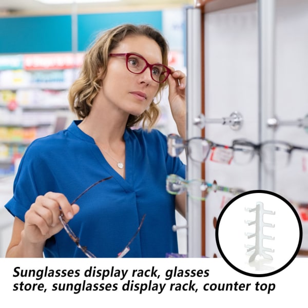Solglasögonställ Plast Display Stand Hållare Glasögon Glasögon White