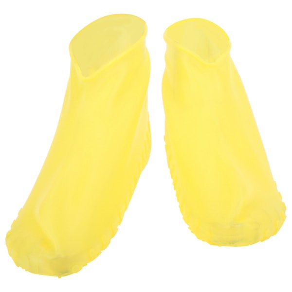 Fortykkede slidbestandige børns fodbetræk vandtætte og skridsikre udendørs regnstøvler (gul M)
