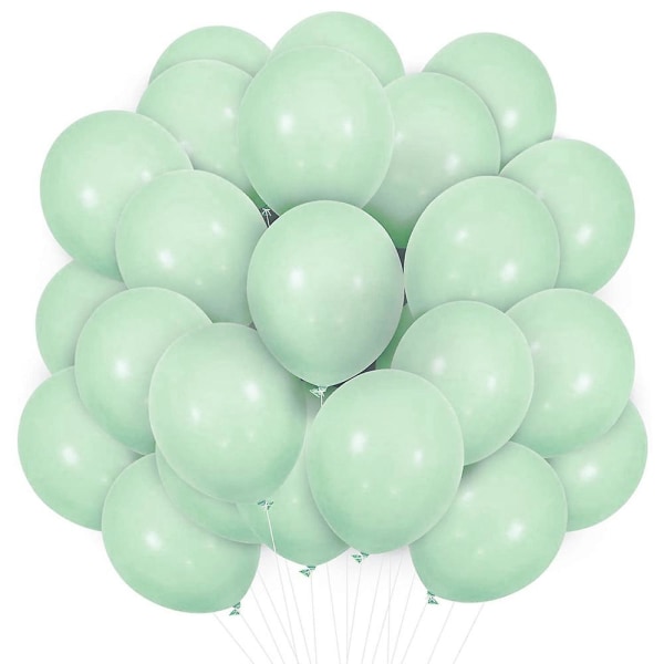 Pakke med 100 30 cm fruktgrønne ballonger, ballongpynt til bursdagsfest, guttefest, grønn fest, familiegjenforening, bryllupsfest og annet H