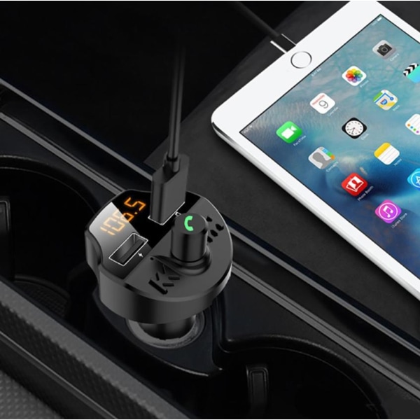 Bluetooth T66 bil FM -sändare/laddare MP3 trådlös 3.1A black
