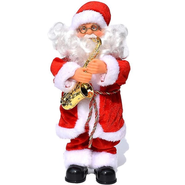 Julepynt julefest elektrisk musikband julemand julelegetøj syngende dukke gave no3595 Saxophone