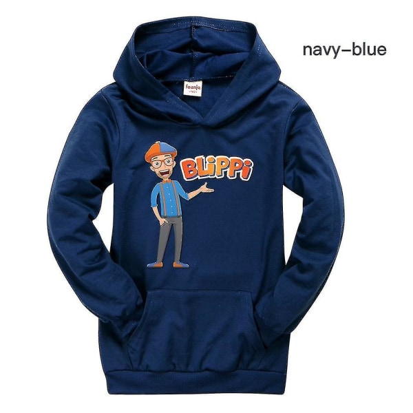 Barns Blippi Huvtröja Höst Långärmad tröja för barn Navy blue 120cm