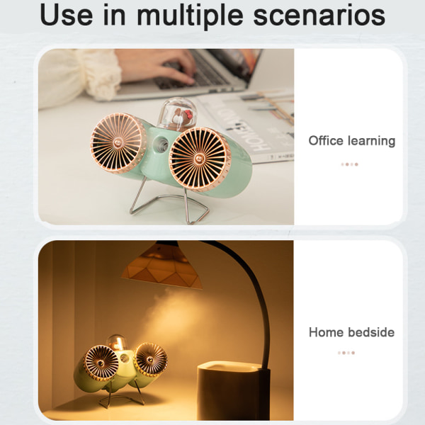 USB-bordsfläkt, bordsfläkt med skarp vind, for hemmet green