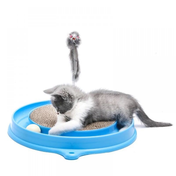 Cat Scratcher Toy, Cat Toy, Scratch Pad, Scratch Toy, Post blue