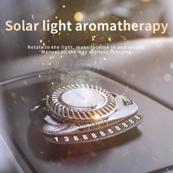 Bil SUV Air Freshener Solenergi Roterande Aromaterapi Parfym