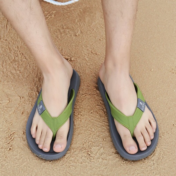 Kesä Gentleman Canvas Fiskbensbälte Halkfri Strandskor med mjuk botten EVA Liesiputki Hem Opiskelijalukukausi Herr Flip-flops Blue CN size 43