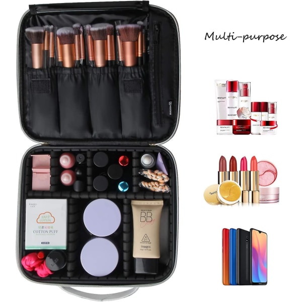 Rejse Makeup Case, chomeiu- Professionel Kosmetisk Makeup Taske Organizer, tilbehør Case, Tools Case (lille, Sort)