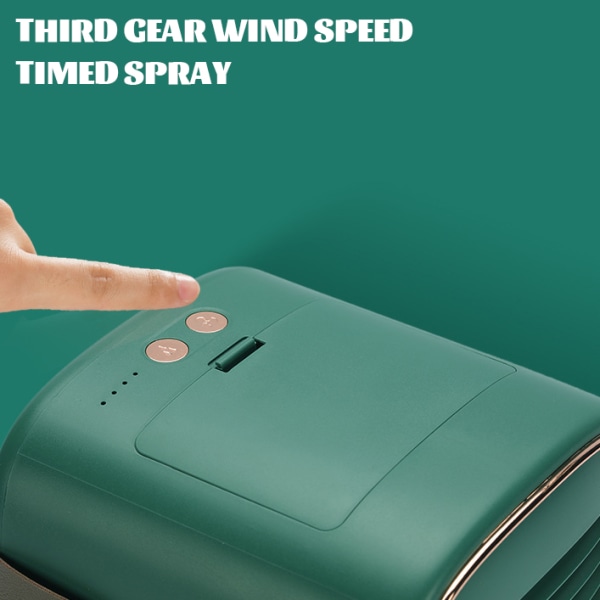 Små Bärbar Luftkonditionering & Luftfuktare Skrivbord Luftkylare Kylfläkt, 3 Vindhastigheter vit green
