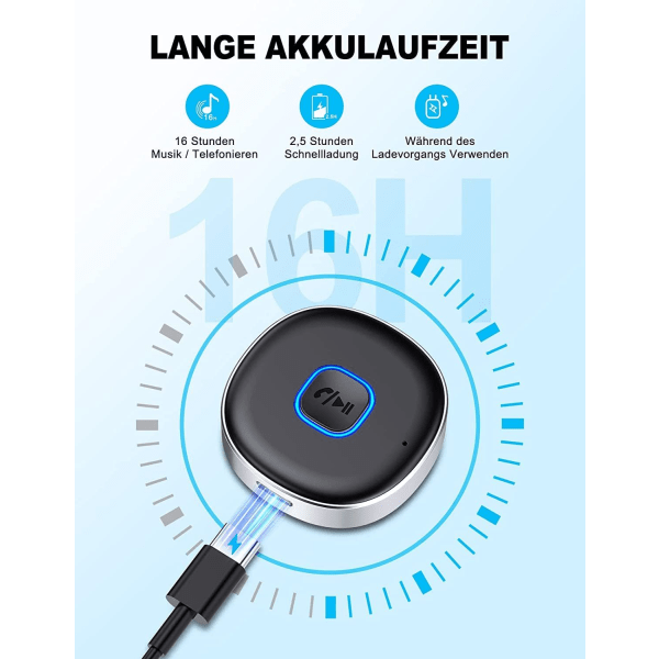 Bluetooth-adapter bil, trådløs bil Bluetooth 5.0 mottaker mini