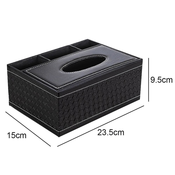 Pu Leather Rectangular Tissue Box Cover - Multifunctional Tissue Box Holder Remote Control Box style3