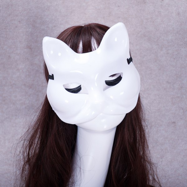 DIY Tyhjät Fox Cat Masks Vita Masker Käsintehty Graffiti Masker Lämpliga Halloween Cosplay Partyn Tyhjät Fox Cat Maskit