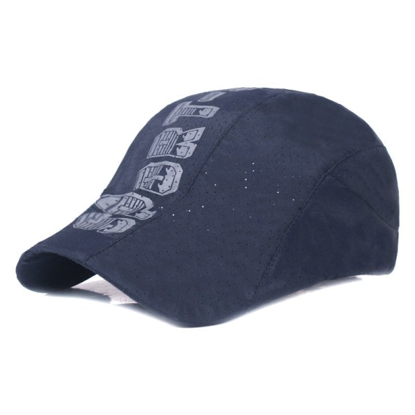 Kvinnor män Baskerhatt Sommarsolhatt Cap Tunn hatt Vårsommarsolhatt Medelålders ældre basker navy blue