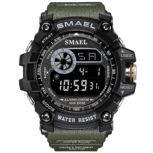 Fashion Sport Watch Men Alarm Clock 50m Waterproof(green)