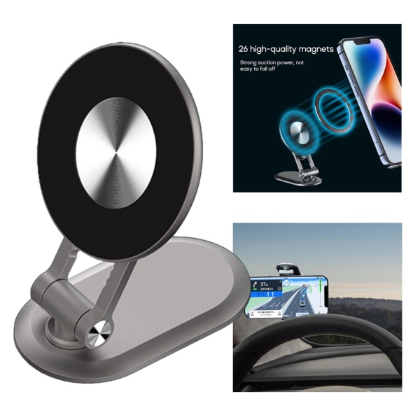 Biltelefonhållarfäste för modell 3/Y Osynlig magnetiskt telefonfäste för bil hopfällbar bilhållare Telefonhållare för MagSafe-