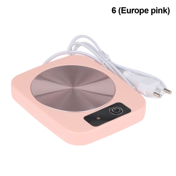 Temperaturjusterbar elektrisk pekplatta kaffemugg koppvärmare EU220V pink
