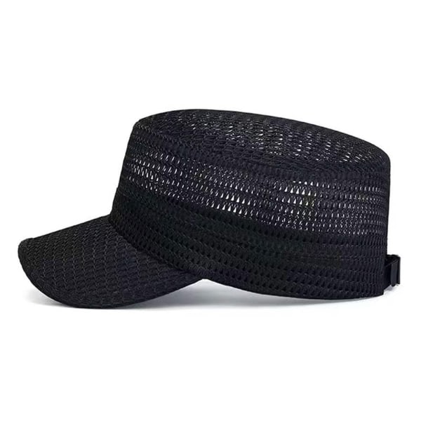 Sommar Män Militär hattar Mesh Flat Kepsar Utomhus Snapback Hat Trucker Cap Navy blue