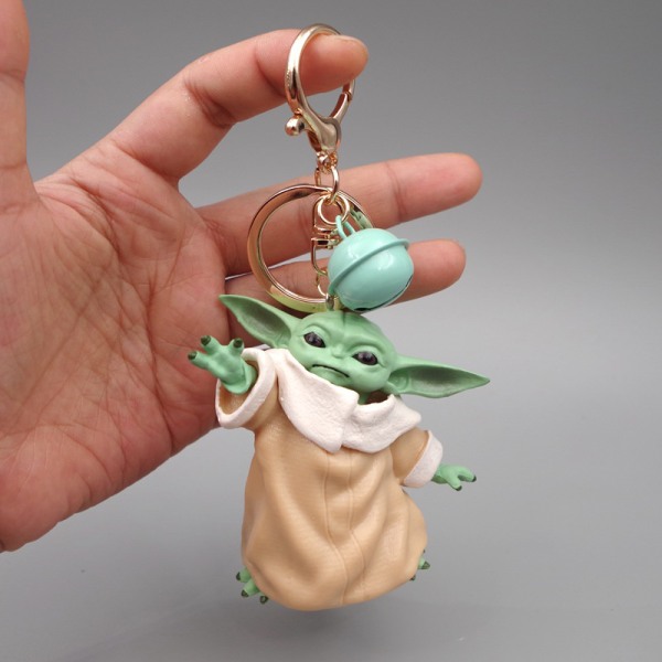 Disney Baby Yoda nøkkelring Yoda modell nøkkelring Kawaii Cartoon Pe