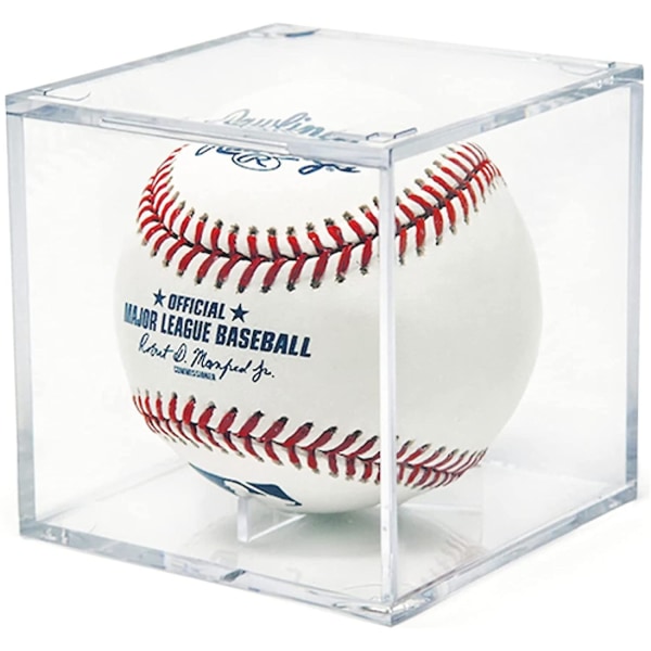Baseball Display Case, Uv Protected Acrylic Cube Baseball Holder Square Clear Box Memorabilia Display Storage Sports Official Baseball Autograph