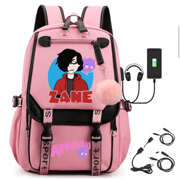 Aphmau Anime Ryggsekk 3d-trykt tegneserie Oxford Vanntett Full Ball Usb Skolesekk Gutter Jenter Studenter Stor kapasitet Ryggsekk-yvan 14