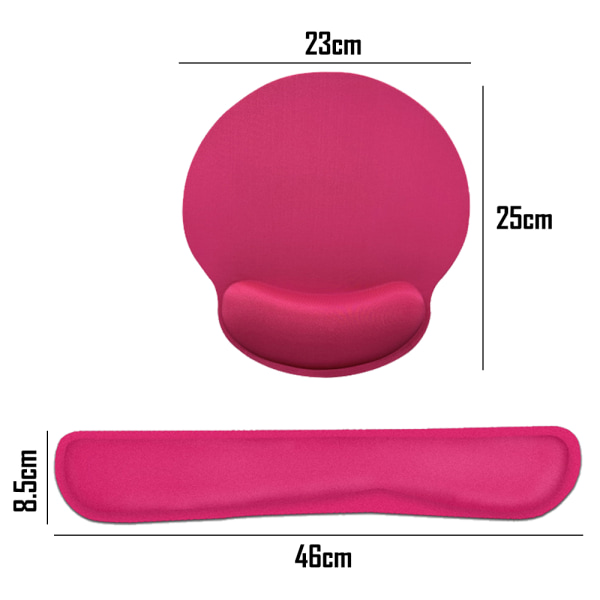 Musmatta med handdsstöd, Memory Foam tangentbordsdyna Rose Red Circle+Long Combination