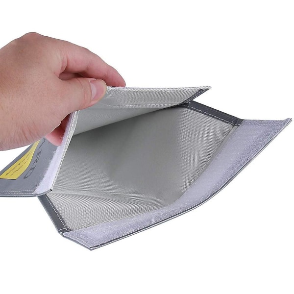 Silver Gray Fireproof Document Bag Lithium Battery Safety Bag Airplane Battery Fireproof Explosion-proof Bag 18 * 23 Cm