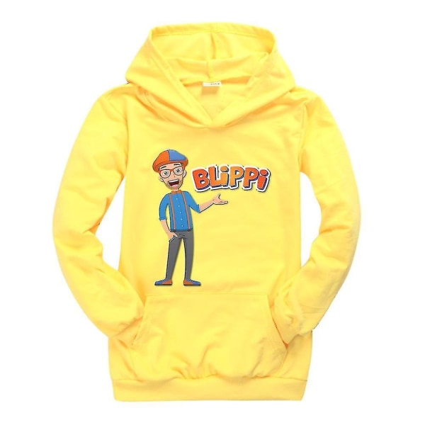 Barns Blippi Huvtröja Höst Långärmad tröja för barn Yellow 140cm