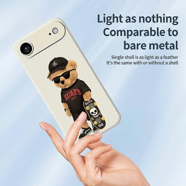Kompatibel med iPhone 17 Air Case Cool Bear Pattern Utskrift Rett Kant TPU Telefon Bakdeksel