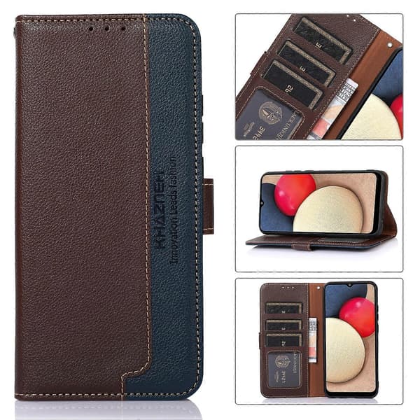 For Samsung Galaxy A05 KHAZNEH Litchi Texture Leather RFID Phone Case