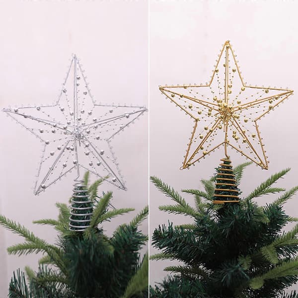 Juletretopper juletrepynt stjerneformet for juletredekorasjon sølv