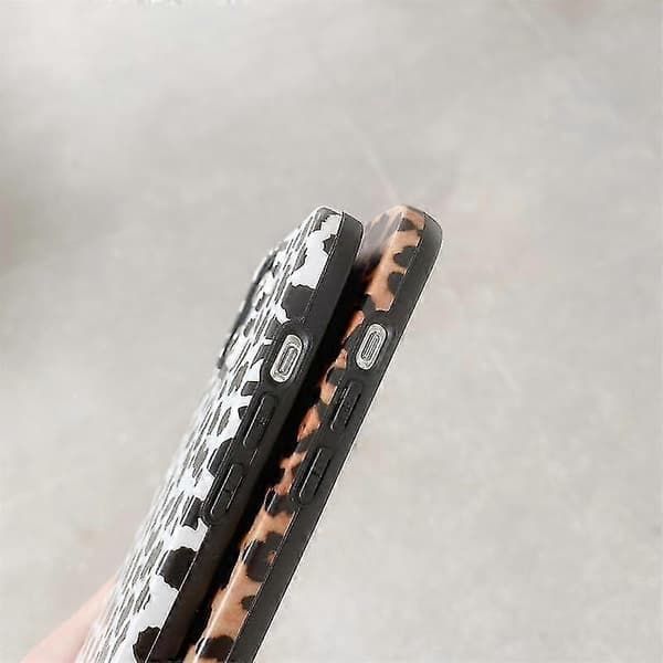 För Iphone 13 Leopard Mönster Icke-full täckning Tpu Protective Case (brun)