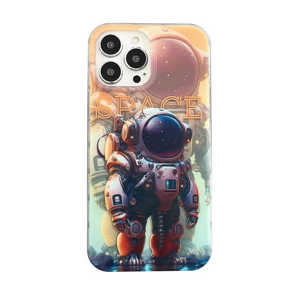 Til iPhone 13 Pro Max Dobbeltsidet IMD Astronaut Matteret Telefoncover