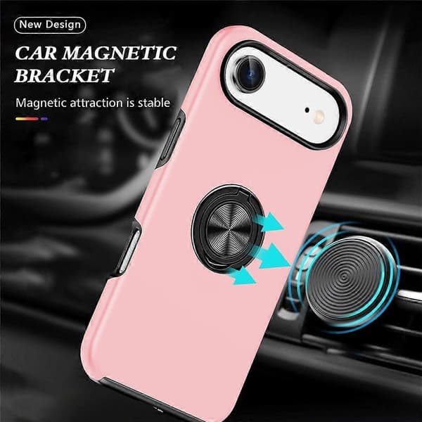 Kompatibel för iPhone 17 Air Case PC + TPU Telefonskydd med roterbar ringhållare