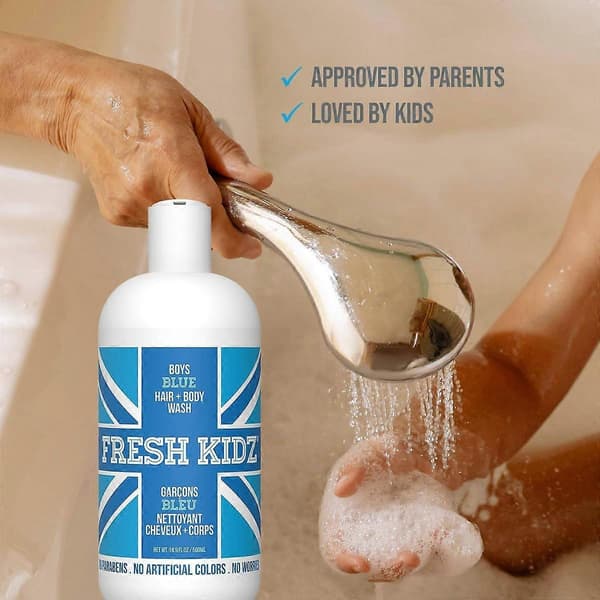 Fresh Kidz Drenge Blå Hår- og Kropsvask - 16.9oz