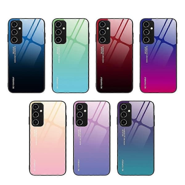 För Samsung Galaxy A14 5G Mobilskal i glas med gradientfärg