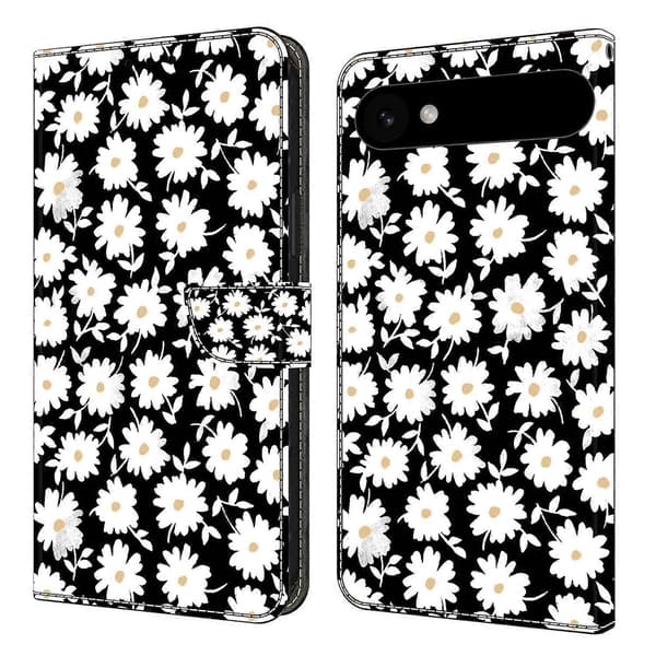 För iPhone 17 Air Mobilskal Magnetisk Stängning 3D Mönster Läder Plånbok Mobilskyddsfodral (Blommig)