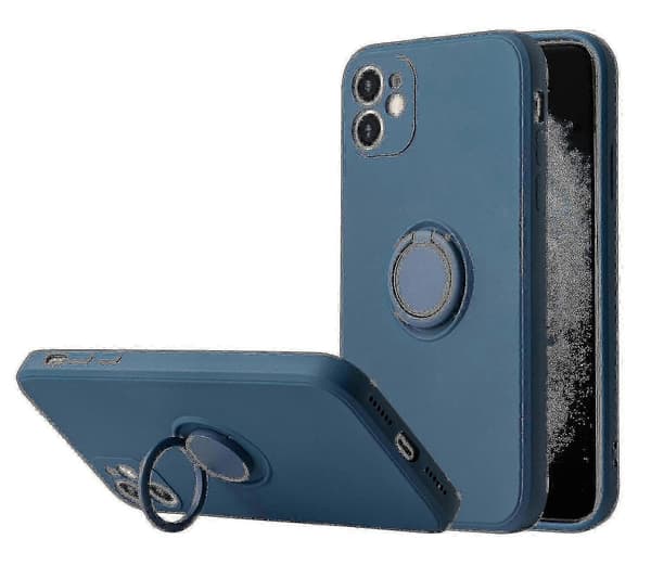 Til iPhone 12 etui beskyttelse flydende silikone etui, med støtteblå