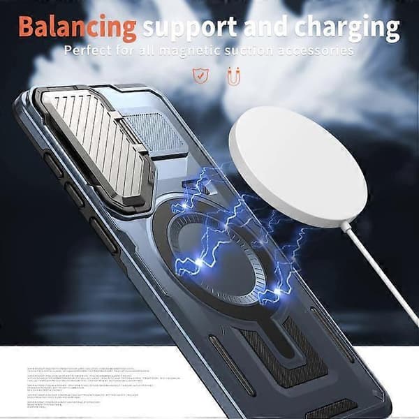 För Samsung Galaxy S25 Edge 5G Shield Frame Hållare MagSafe Phone Case