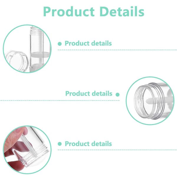 6 stk. 30 ml tomme deodorantbeholdere i plast, vridbare, påfyllbare oppbevaringsflasker
