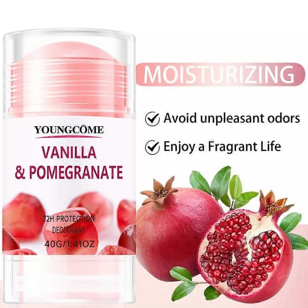 Aluminiumfri deodorant för kvinnor 1/5-pack Granatäpple och Citronverbena 72 timmars luktskydd Helkroppsdeodorantstift