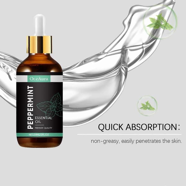 Aromaterapi peppermynte eterisk olje, høykvalitets peppermynteolje eterisk olje for diffuser, hårpleie, hudpleie, såpe og lysstøping