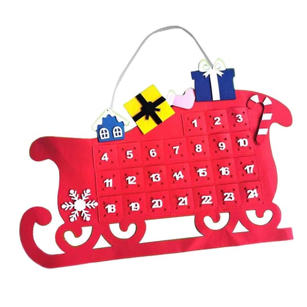 Hengende julekalender håndlaget 3D 24 dagers julepynt gjenbrukbar